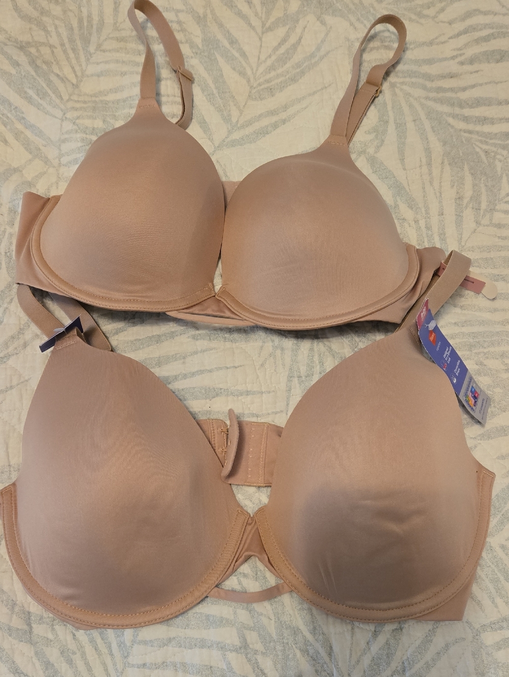 Hanes Tan Large& Large + Comfort Underwire Bras
